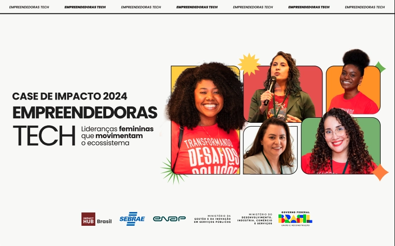 Capa do material Empreendedoras Tech: lideranças femininas que movimentam o ecossistema